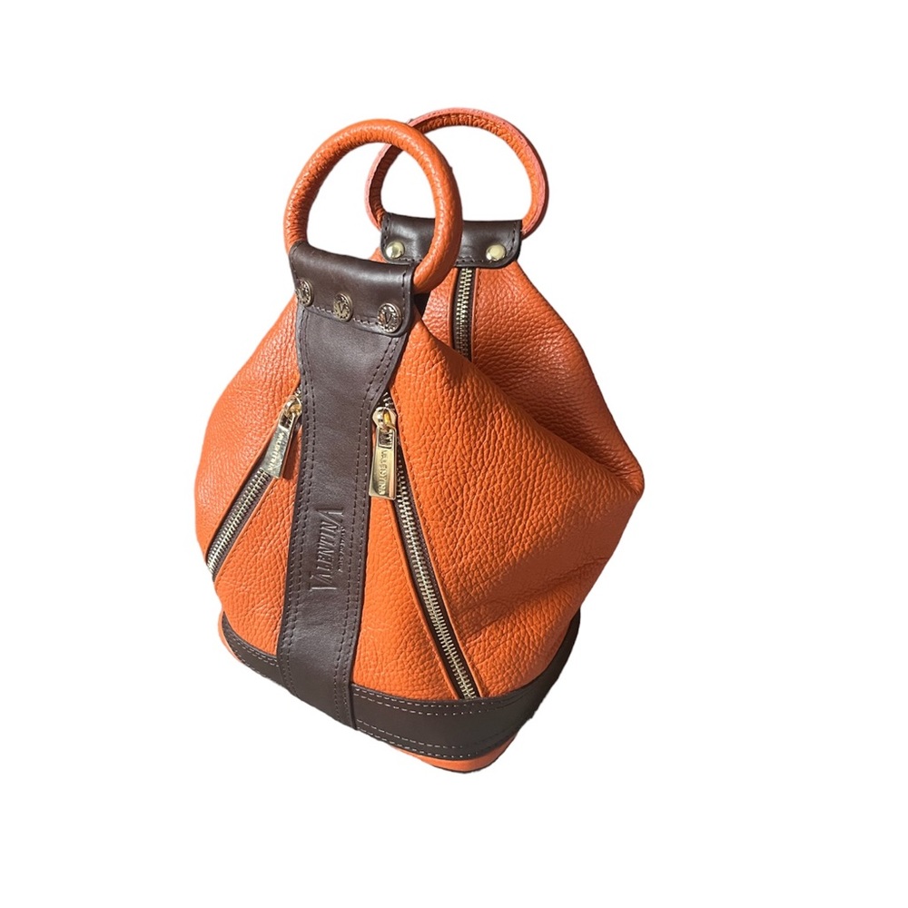 RARE Valentina Sling Backpack Real Finest Italian Leather Convertible Bag - Picture 6 of 9